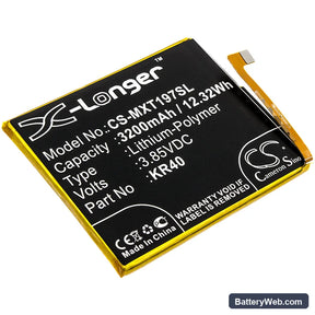 Motorola Moto One Vision Replacement Battery, 3.85V, 3200mAh, Li-Polymer 1
