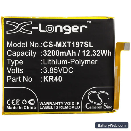 Motorola Moto One Vision Replacement Battery, 3.85V, 3200mAh, Li-Polymer 3