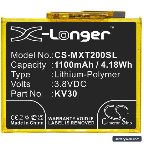 Motorola Razr 2019 Replacement Battery, 3.8V, 1100mAh, Li-Polymer 3