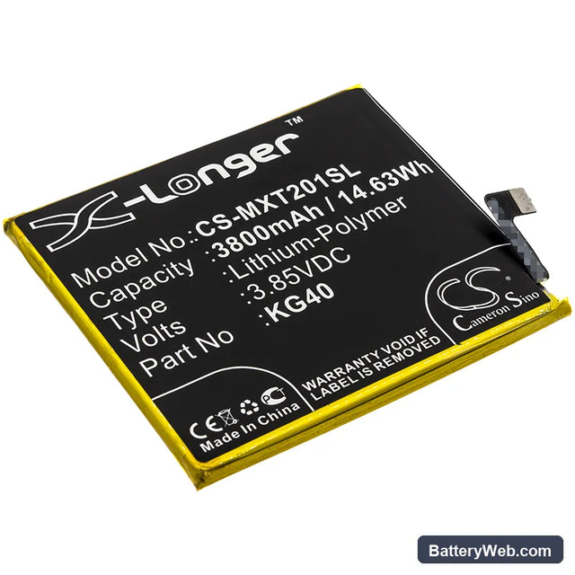Motorola Moto One Macro Replacement Battery, 3.85V, 3800mAh, Li-Polymer 1