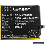 Motorola Moto One Macro Replacement Battery, 3.85V, 3800mAh, Li-Polymer 3