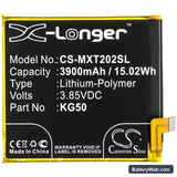 Motorola Moto One Hyper Replacement Battery, 3.85V, 3900mAh, Li-Polymer 3