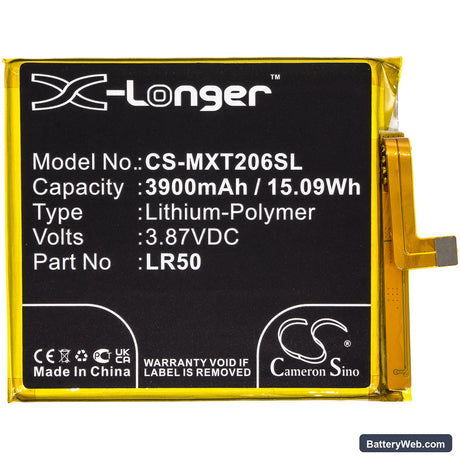 Motorola Moto Edge Replacement Battery, 3.87V, 3900mAh, Li-Polymer 3