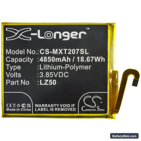 Motorola Moto G 5G Plus Replacement Battery, 3.85V, 4850mAh, Li-Polymer 3