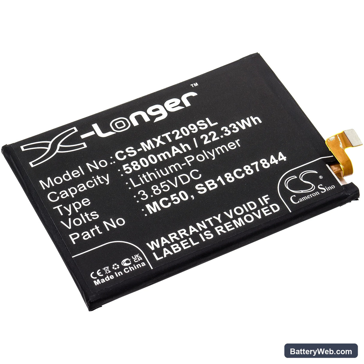 Lenovo K12 Pro Replacement Battery, 3.85V, 5800mAh, Li-Polymer 1