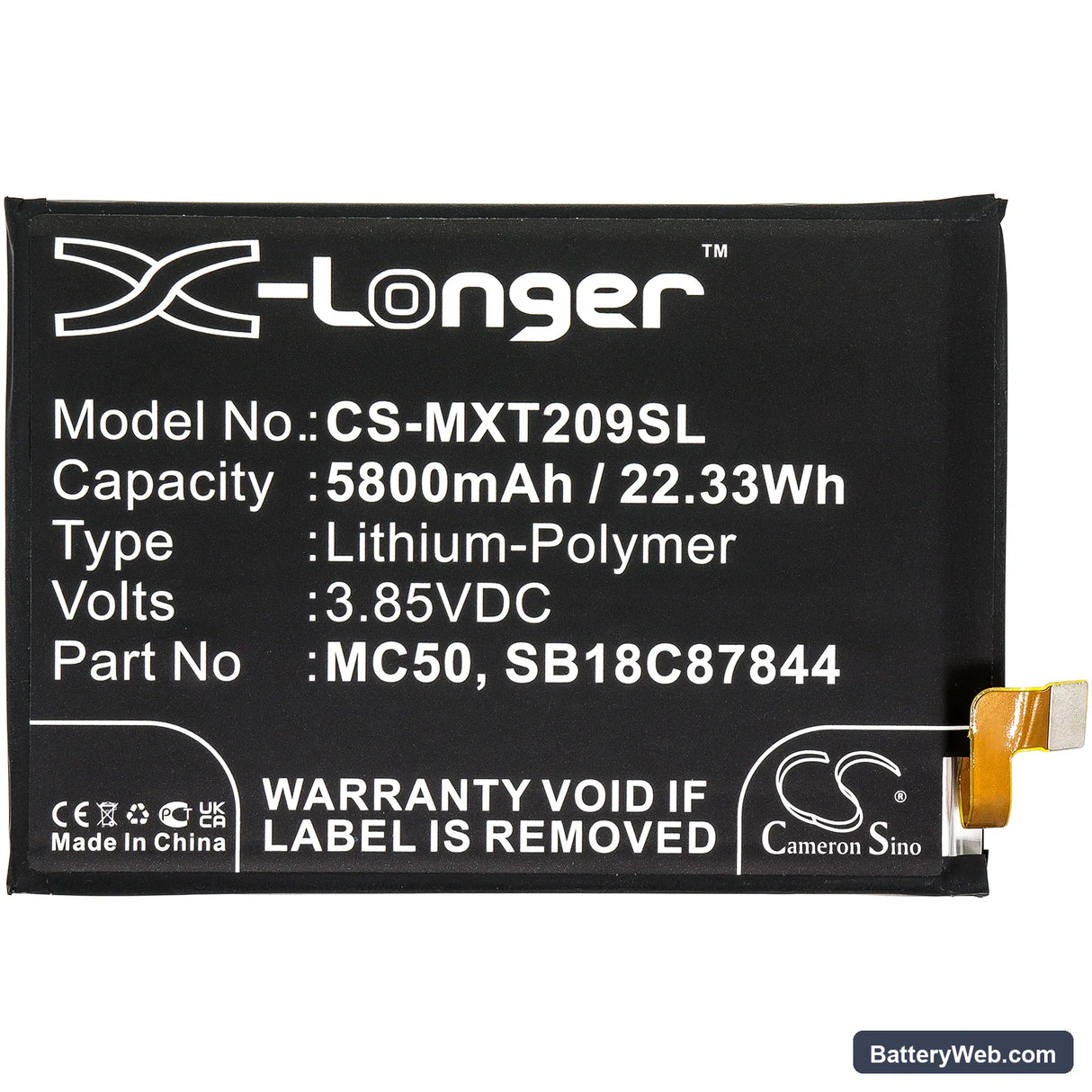 Lenovo K12 Pro Replacement Battery, 3.85V, 5800mAh, Li-Polymer 3