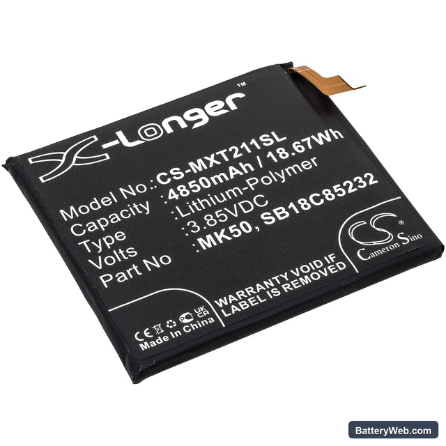 Motorola Moto One 5G Ace Replacement Battery, 3.85V, 4850mAh, Li-Polymer 1