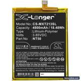 Motorola Moto Edge 20 lite Replacement Battery, 3.85V, 4800mAh, Li-Polymer 3
