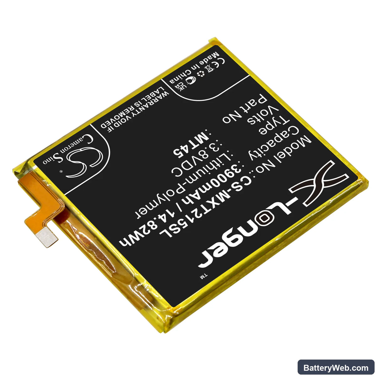 Motorola Edge 20 Pro Replacement Battery, 3.8V, 3900mAh, Li-Polymer 2