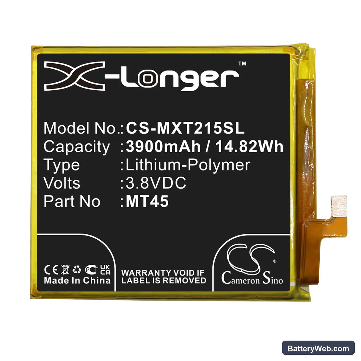 Motorola Edge 20 Pro Replacement Battery, 3.8V, 3900mAh, Li-Polymer 3