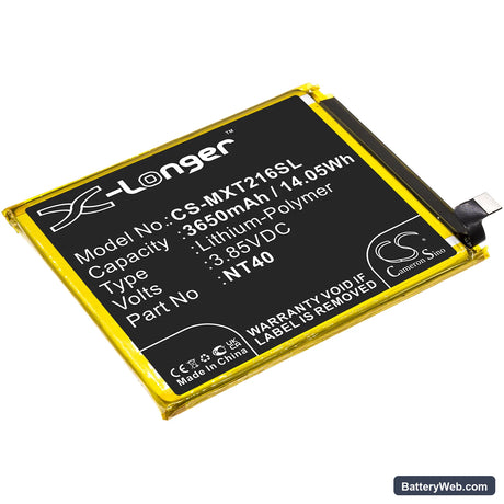 Motorola Moto G Pure Replacement Battery, 3.85V, 3650mAh, Li-Polymer 1