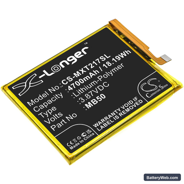 Motorola Moto Edge S30 Replacement Battery, 3.87V, 4700mAh, Li-Polymer 1