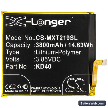 Motorola Moto G8 Plus Replacement Battery, 3.85V, 3800mAh, Li-Polymer 3