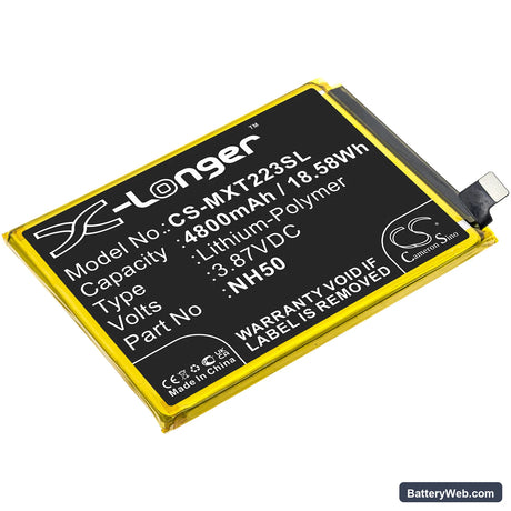 Motorola Moto G22 Replacement Battery, 3.87V, 4800mAh, Li-Polymer 1