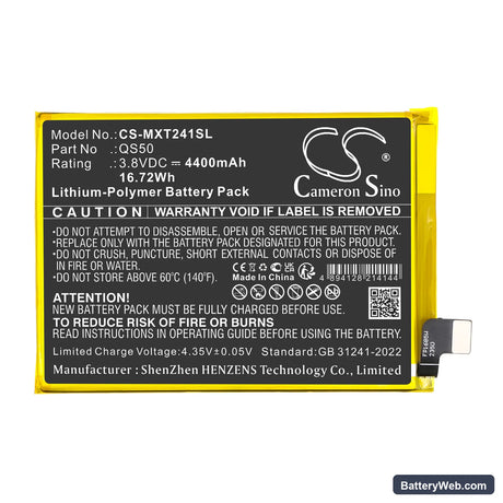 Motorola Moto G Stylus 5G Replacement Battery, 3.8V, 4400mAh, Li-Polymer 3