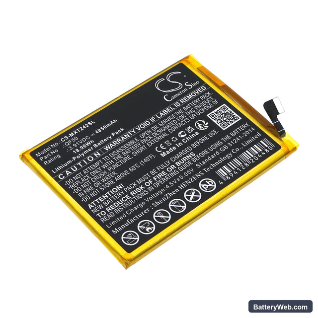 Motorola Moto G04 Replacement Battery, 3.91V, 4850mAh, Li-Polymer 1