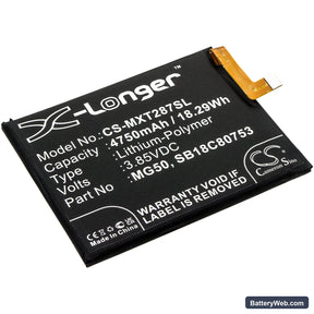 Motorola Moto G9 Plus Replacement Battery, 3.85V, 4750mAh, Li-Polymer 1