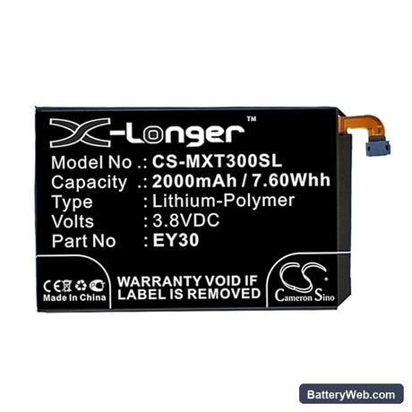 Motorola XT1092 Replacement Battery, 3.8V, 2000mAh, Li-Polymer 3