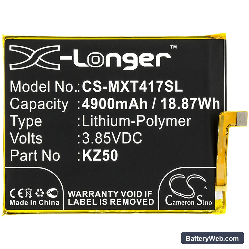 Motorola Moto G Power Replacement Battery, 3.85V, 4900mAh, Li-Polymer 3