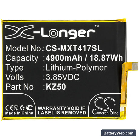 Motorola Moto G Power Replacement Battery, 3.85V, 4900mAh, Li-Polymer 3