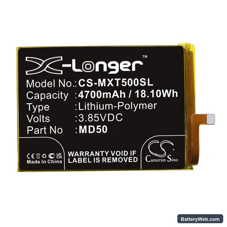 Motorola Moto G Stylus 5G 2021 Replacement Battery, 3.85V, 4700mAh, Li-Polymer 3