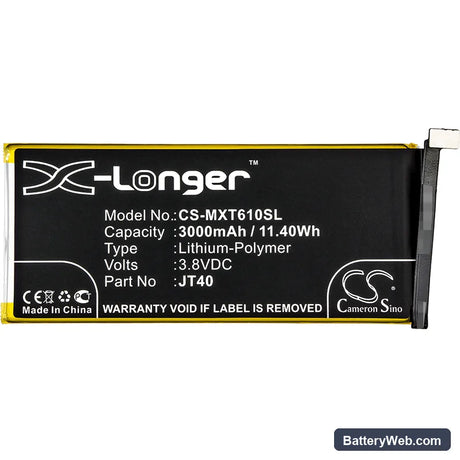 Motorola Moto G6 Plus Replacement Battery, 3.8V, 3000mAh, Li-Polymer 3