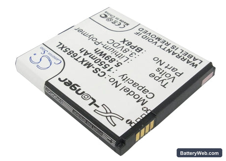 Motorola Pro Replacement Battery, 3.8V, 1550mAh, Li-Polymer 2