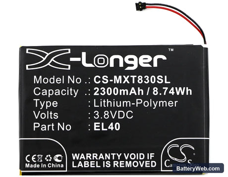 Motorola Moto E XT1019 Replacement Battery, 3.8V, 2300mAh, Li-Polymer 3