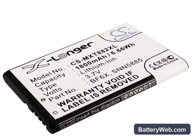Motorola XT882 Replacement Battery, 3.7V, 1800mAh, Li-ion 1