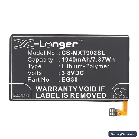 Motorola RAZR I Replacement Battery, 3.8V, 1940mAh, Li-Polymer 3