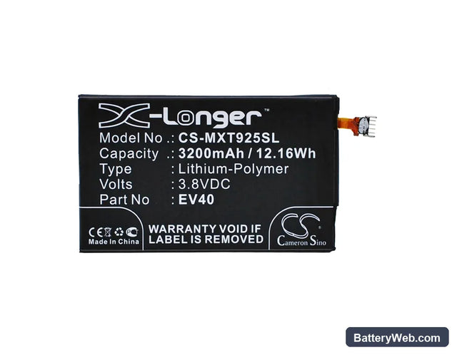 Motorola Droid Razr HD Replacement Battery, 3.8V, 3200mAh, Li-Polymer 1