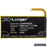 Motorola Moto G7 Replacement Battery, 3.85V, 2900mAh, Li-Polymer 3