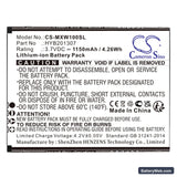 Budget Mobile MXW1 Replacement Battery, 3.7V, 1150mAh, Li-ion 3