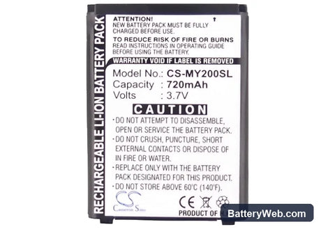 Sagem MY-202X Replacement Battery, 3.7V, 720mAh, Li-ion 5