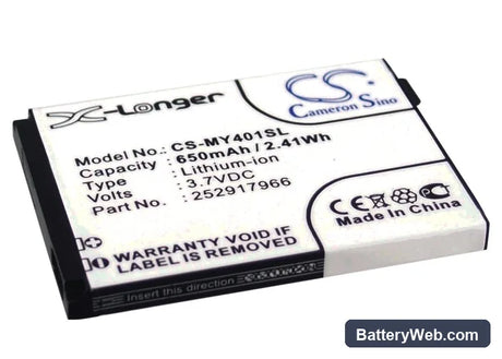 Sagem MY401C Replacement Battery, 3.7V, 650mAh, Li-ion 1