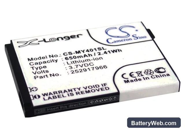 Sagem MY401C Replacement Battery, 3.7V, 650mAh, Li-ion 1