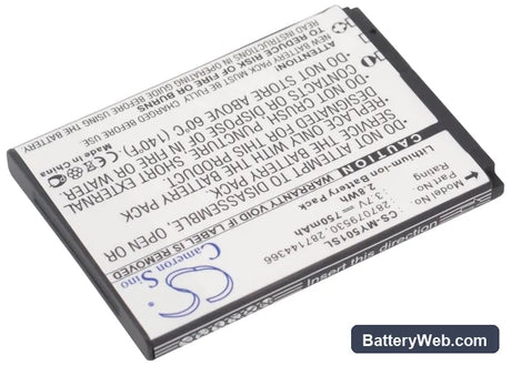 Sagem MY150x Replacement Battery, 3.7V, 750mAh, Li-ion 2