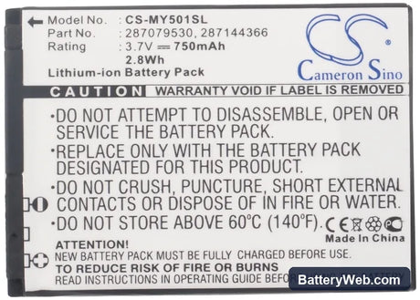 Sagem MY150x Replacement Battery, 3.7V, 750mAh, Li-ion 5