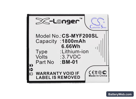 MyPhone Fun 2 Replacement Battery, 3.7V, 1800mAh, Li-ion 5