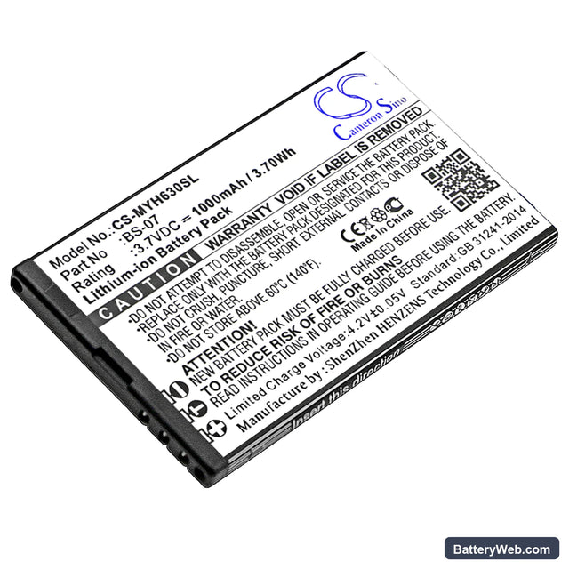 MyPhone 6300 Replacement Battery, 3.7V, 1000mAh, Li-ion 1