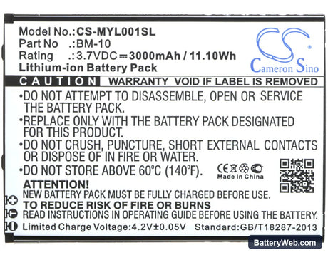 MyPhone L-Line Replacement Battery, 3.7V, 3000mAh, Li-ion 5