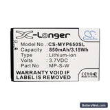 MyPhone 6500 Replacement Battery, 3.7V, 850mAh, Li-ion 5