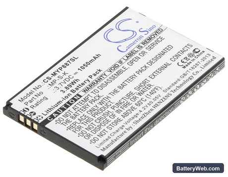 MyPhone 8870 Replacement Battery, 3.7V, 1050mAh, Li-ion 1