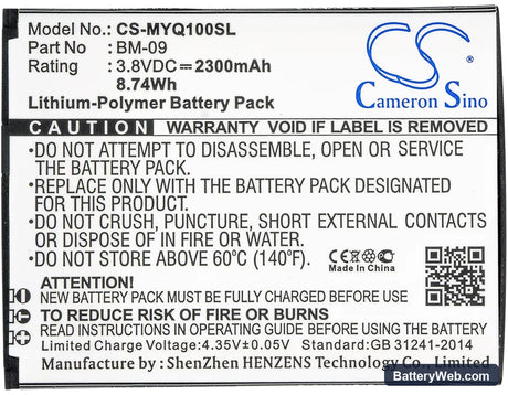 MyPhone Q-smart Premium Replacement Battery, 3.8V, 2300mAh, Li-Polymer 5