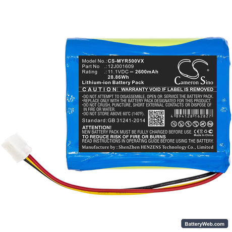 Moneual Everybot RS500 Replacement Battery, 11.1V, 2600mAh, Li-ion 3
