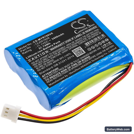 Moneual Everybot RS500 Replacement Battery, 11.1V, 3400mAh, Li-ion 1