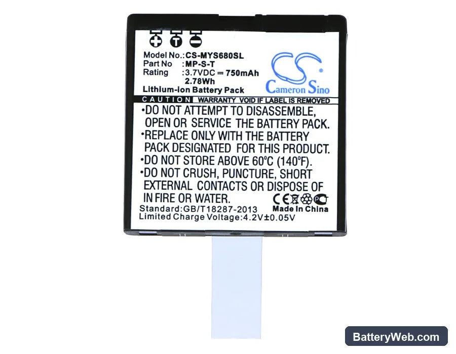 MyPhone 6680 Share Replacement Battery, 3.7V, 750mAh, Li-ion 5