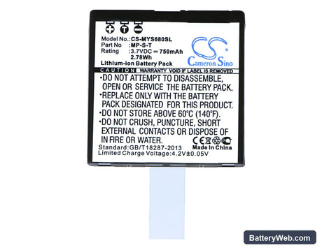 MyPhone 6680 Share Replacement Battery, 3.7V, 750mAh, Li-ion 5