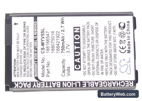 Swisscom Comfort VS1 Replacement Battery, 3.7V, 750mAh, Li-ion 5