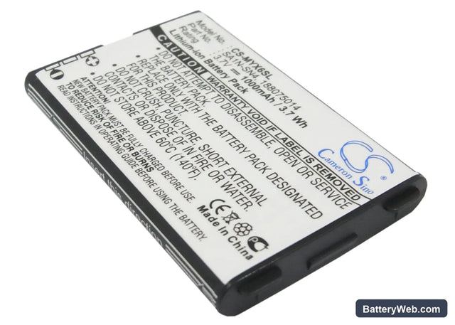Sagem MY-X6 Replacement Battery, 3.7V, 1000mAh, Li-ion 1